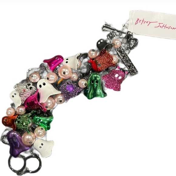 🖤🔹️Betsey Johnson 🔹️2025 Ghost Multicolor Halloween  Charm Bracelet - Picture 4 of 6